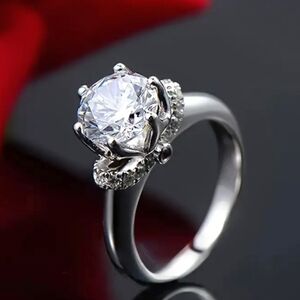 ***NEW Gorgeous Round 1 Carat Moissanite, .925 Silver Engagement, Wedding R…